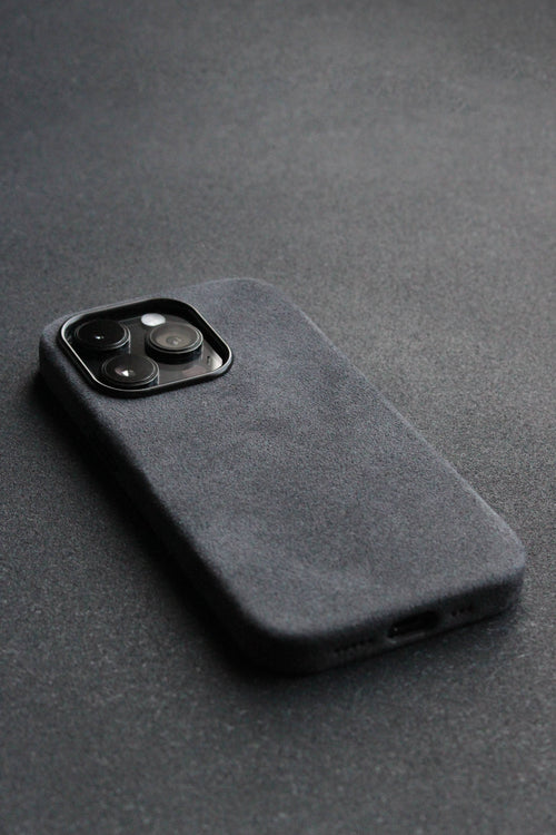 Gray phone case on a gray background