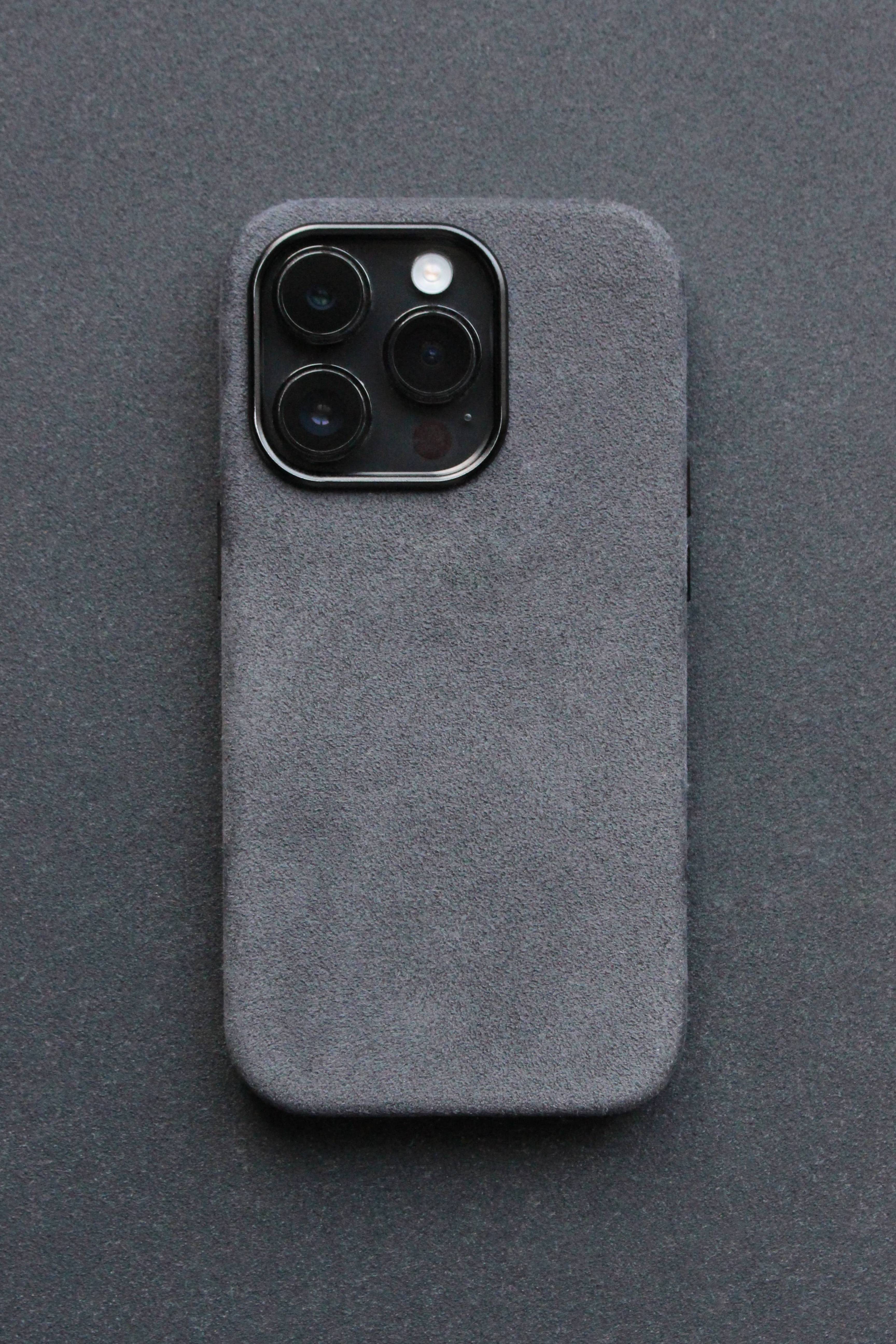 Gray phone case on a gray background