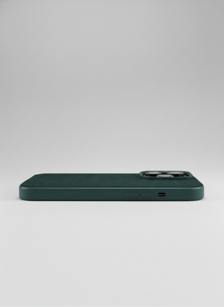 Green Alcantara iPhone case by CORZA ORIGIN