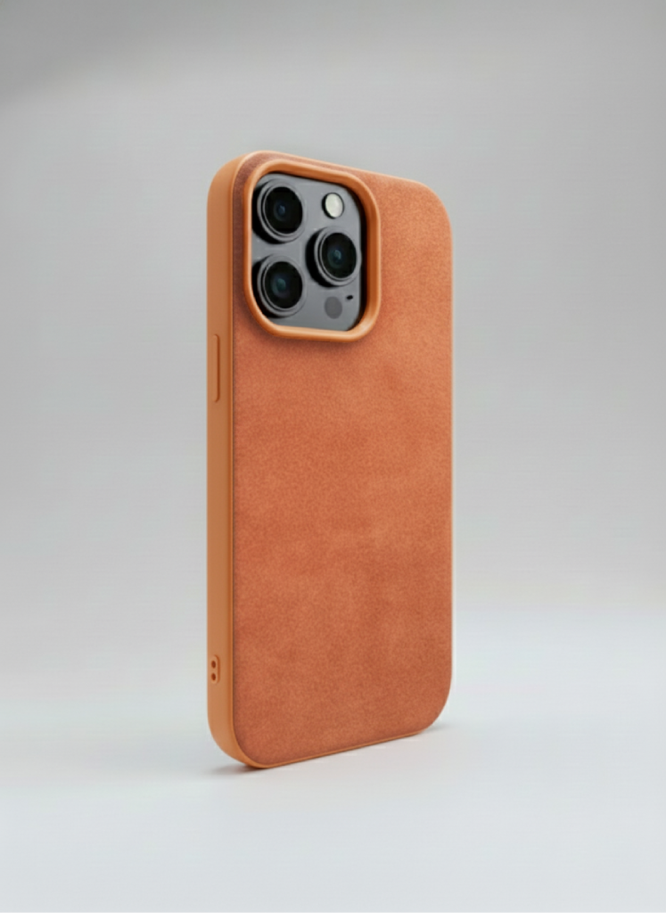 Orange Alcantara iPhone case by CORZA ORIGIN