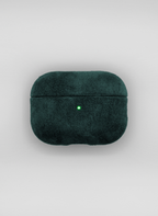 Green Alcantara AirPods case by CORZA PODS